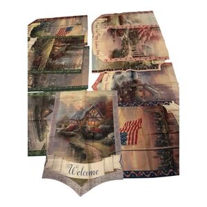11  Thomas Kinkade Hamilton Collection‎ Seasonal Hanger Wall Flags Yard Outdoor